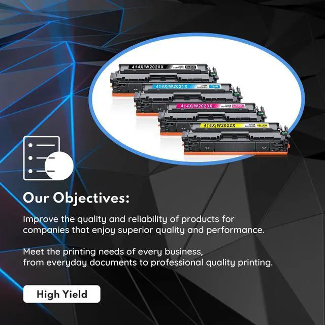 Alt view image 2 of 7 - 414X High-yield Toner Cartridge Set 4-Color Replacement for HP 414X Toner Cartridge 414A Works with Color Laser Enterprise M455dn MFP M480f Pro M454dn M454dw MFP M479fdn M479fdw Printer (1BK/1C/1M/1Y)