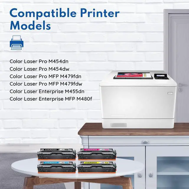 Alt view image 3 of 7 - 414X High-yield Toner Cartridge Set 4-Color Replacement for HP 414X Toner Cartridge 414A Works with Color Laser Enterprise M455dn MFP M480f Pro M454dn M454dw MFP M479fdn M479fdw Printer (1BK/1C/1M/1Y)