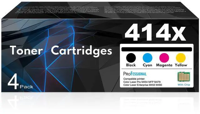 Main image of 414X High-yield Toner Cartridge Set 4-Color Replacement for HP 414X Toner Cartridge 414A Works with Color Laser Enterprise M455dn MFP M480f Pro M454dn M454dw MFP M479fdn M479fdw Printer (1BK/1C/1M/1Y)