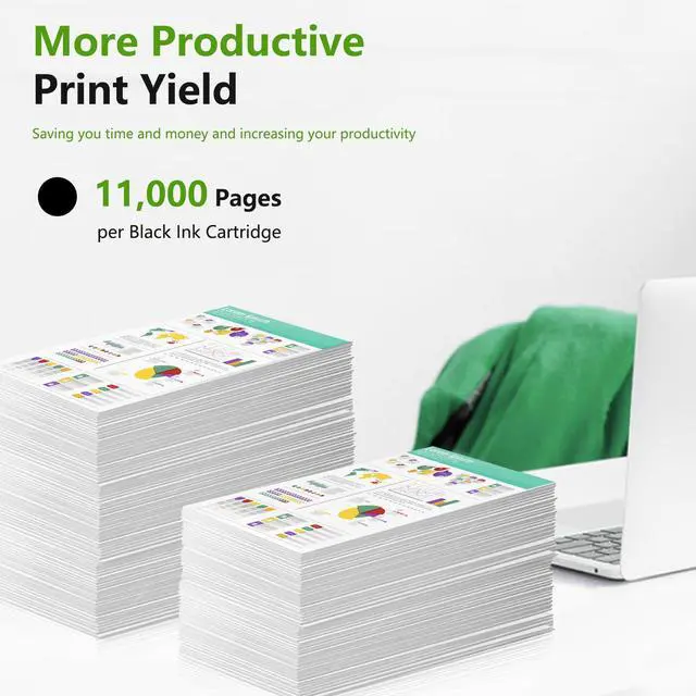 Alt view image 3 of 7 - 972X Ink Cartridges 2-Pack High Yield Replacement for HP 972X Black Ink Pagewide MFP P57750DW Pro 452dn 452dw 552dw 477dw 577dw Printer | F6T84AN