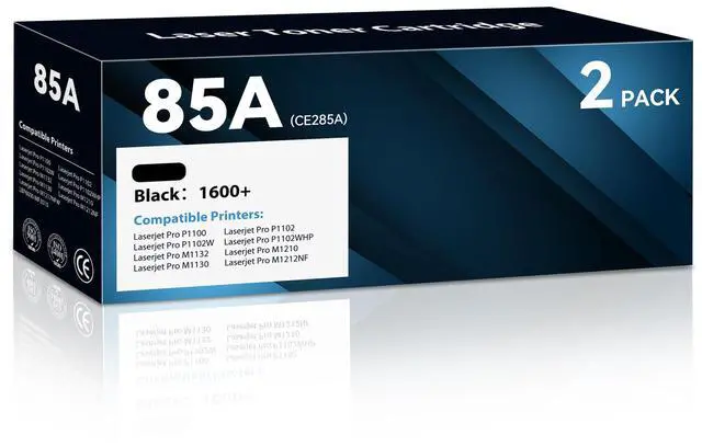 Main image of 2-Pack 85A Black Toner Cartridges Compatible for HP 85A CE285A HP85A Toner Use with Laser Jet Pro P1102W M1212nf M1217nfw M1219nf P1100 P1102 M1210 M1139 Pro Printer, Black