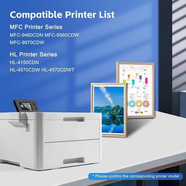 Alt view image 2 of 7 - TN-315 TN315 Toner Cartridge 4 Pack Replacement for Brother TN 315 TN315 TN310 Toner Work with HL-4140CW HL-4570CDW HL-4570CDWT MFC-9560CDW MFC-9970CDW Printer (Black Cyan Yellow Magenta)