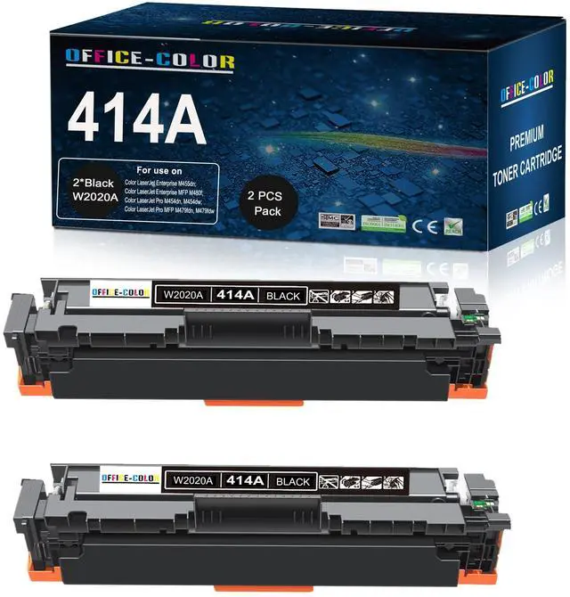 Main image of 2 Pack Replacement for HP 414A Black Toner Cartridge W2020A M479fdw M454dw | Compatible for HP Color Laser Pro MFP M479fdw M454dw M454dn M479fdn Toner Printer Ink