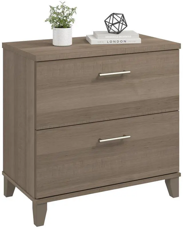 Main image of 2 Drawer Lateral File Cabinet, Letter and Legal-Size Document Storage for Home or Professional Office, Somerset Collection, Ash Gray