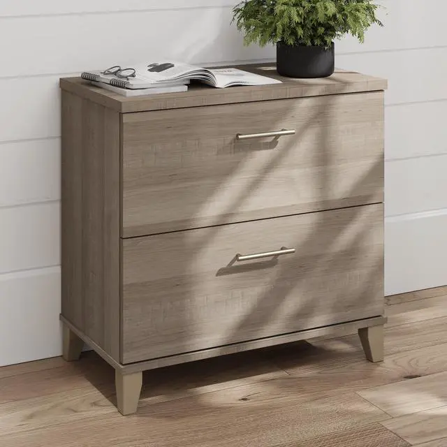 Alt view image 2 of 7 - 2 Drawer Lateral File Cabinet, Letter and Legal-Size Document Storage for Home or Professional Office, Somerset Collection, Ash Gray