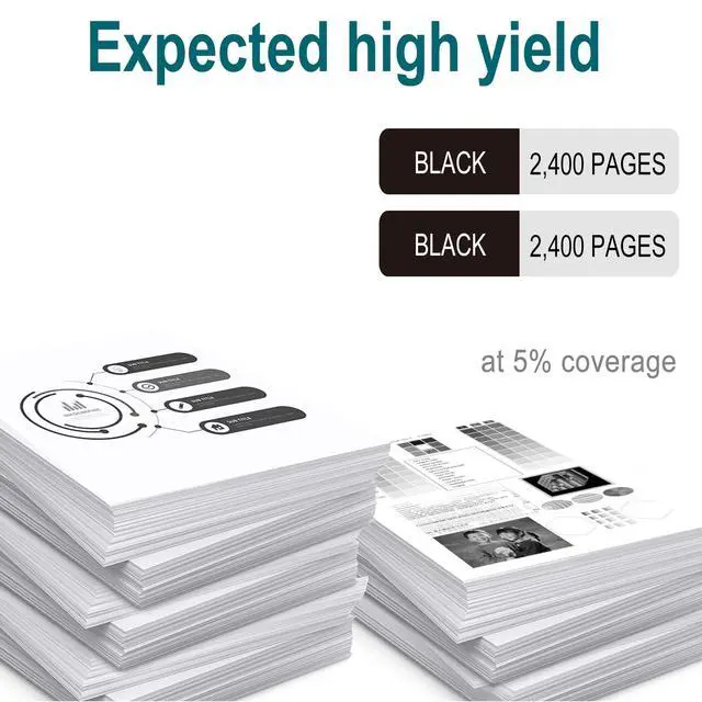 Alt view image 3 of 6 - 2 Pack Replacement for HP 414A Black Toner Cartridge W2020A M479fdw M454dw | Compatible for HP Color Laser Pro MFP M479fdw M454dw M454dn M479fdn Toner Printer Ink