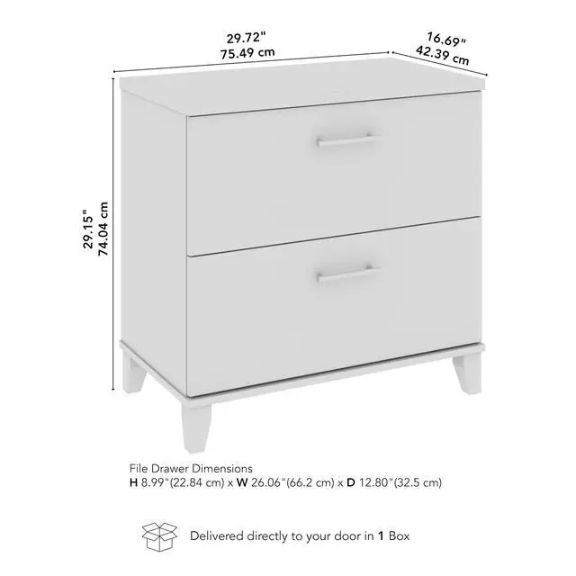 Alt view image 3 of 7 - 2 Drawer Lateral File Cabinet, Letter and Legal-Size Document Storage for Home or Professional Office, Somerset Collection, Ash Gray
