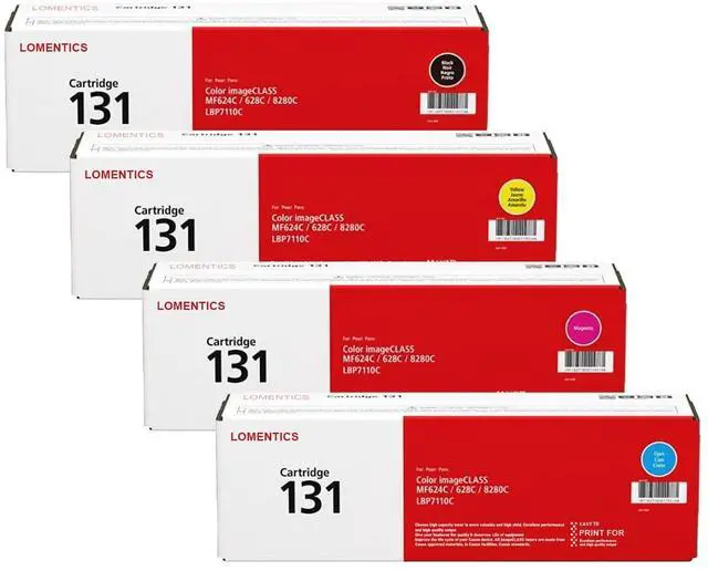 Main image of 131 Toner Cartridge Replacement for Canon 131 131H CRG131 for Color imageCLASS MF8280Cw MF624Cw MF628Cw Printer (Black, Cyan, Magenta, Yellow,4 Pack)