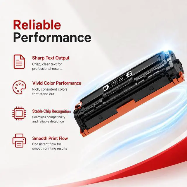 Alt view image 4 of 7 - 131 Toner Cartridge Replacement for Canon 131 131H CRG131 for Color imageCLASS MF8280Cw MF624Cw MF628Cw Printer (Black, Cyan, Magenta, Yellow,4 Pack)