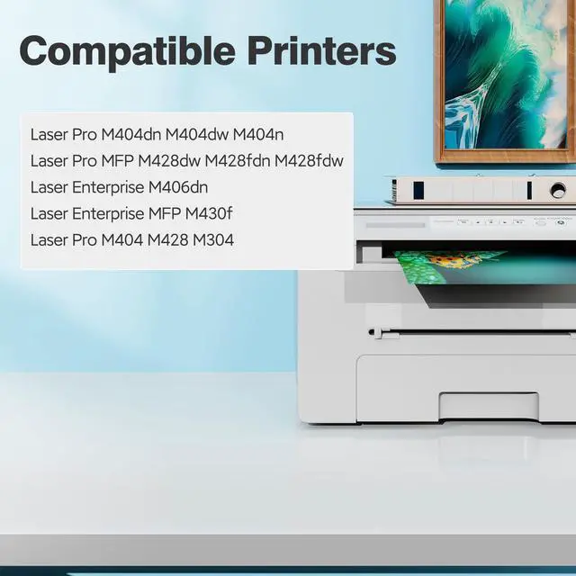 Alt view image 2 of 7 - CF258A 58A Toner Cartridges Black (2-pack) for HP 58A 58X CF258X, Laser Jet M404dn M428fdw Toner Cartridges, CF258 for Laser Jet Enterprise M404dn M404dw M404n M428dw M428fdn MFP M304 M406dn M430f