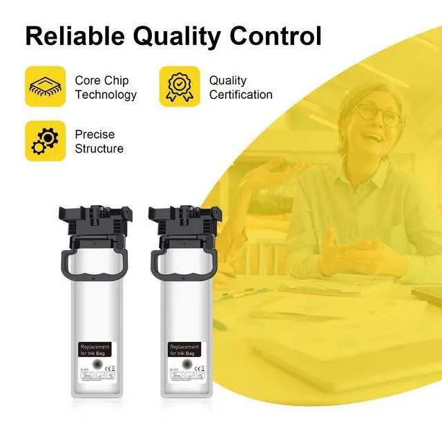 Alt view image 2 of 6 - Remanufactured R02L Black Ink Cartridge R02L120 Black Ink Pack R02 Standard Capacity Compatible with Workforce Pro ET-8700 ET 8700 ET8700 (2 Pack)