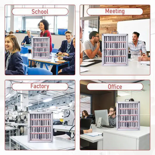 Alt view image 7 of 7 - 48 Slots Cell Phone Locker Aluminum Alloy Pocket Chart | Cell Phones Storage Cabinet Cell Phone Holder Classroom Wall Mounted Cell Phone Storage Box with Handle for Office Gym