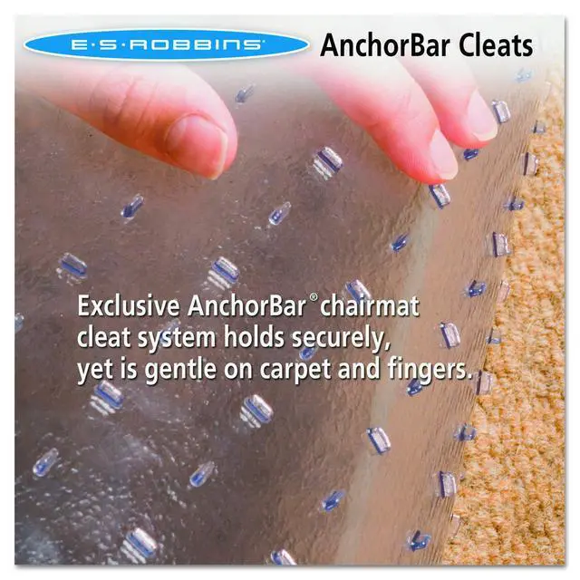 Alt view image 3 of 7 - Chair Mat for Low Pile Carpet- Rectangle with Lip, Vinyl 36" x 48", Clear (128053)