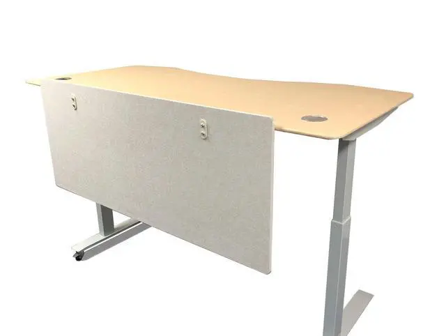 Alt view image 2 of 4 - Artsonic 54-Inch Dual-Use Modesty Vanity Panel Divider Made of Polyester Fiber with Clamps for Standing Desk (54", Beige)