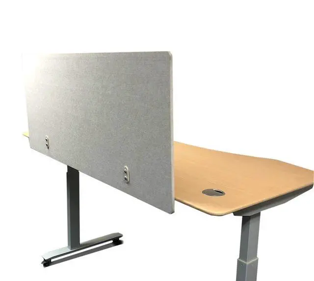 Alt view image 4 of 4 - Artsonic 54-Inch Dual-Use Modesty Vanity Panel Divider Made of Polyester Fiber with Clamps for Standing Desk (54", Beige)