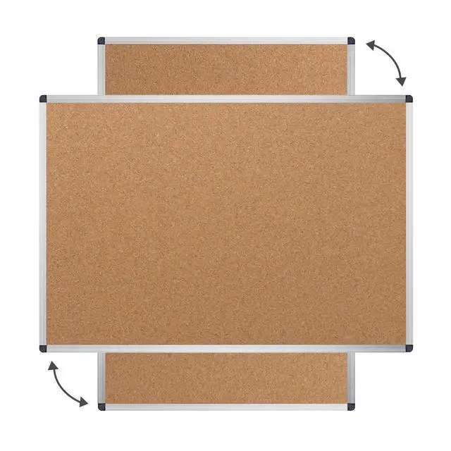 Alt view image 3 of 7 - Cork Notice Board, 48 X 24 Inches, 3 Pack, Silver Aluminium Frame