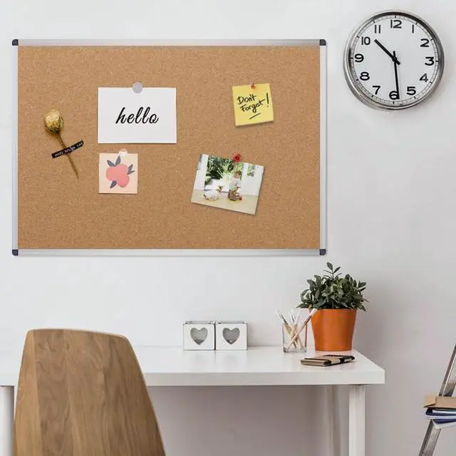 Alt view image 6 of 7 - Cork Notice Board, 48 X 24 Inches, 3 Pack, Silver Aluminium Frame