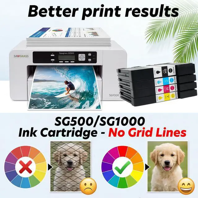 Alt view image 6 of 7 - Version 4.03 Sublimation Ink Cartridge Replacement for Sawgrass Virtuoso SG500/SG1000 Printers (BK/C/M/Y, 4 Pack), Compatible with Firmware Version 4.03