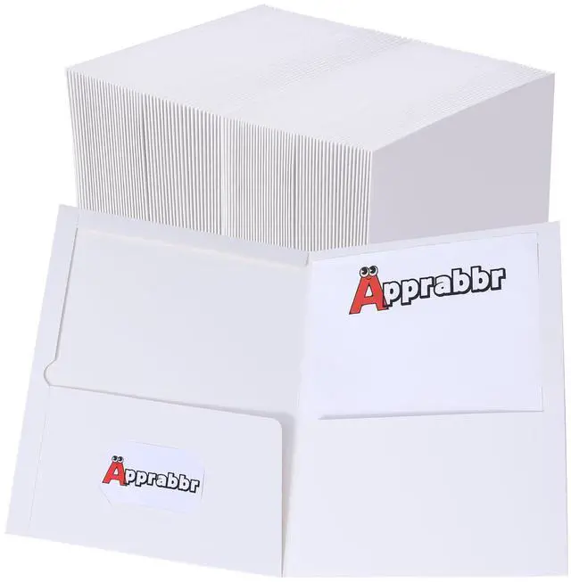 Main image of Two-Pocket Folders for Letter Size, Glossy Laminated White Paper Folders,Thick Paper File Folder with Deep Pockets for Back to School,Office,Business,Home (White,120CT-Letter Size)