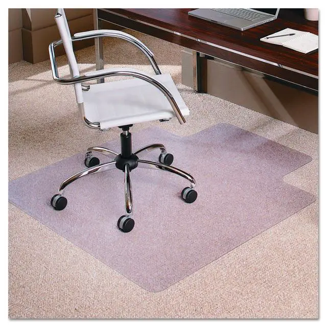 Alt view image 2 of 7 - Chair Mat for Low Pile Carpet- Rectangle with Lip, Vinyl 36" x 48", Clear (128053)