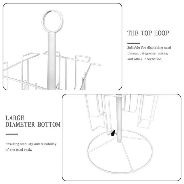 Alt view image 3 of 7 - Rotating Greeting Card Stand - 12-Pocket Rotating Countertop with Clear Resealable Polypropylene Bags, Solution for Postcards, Brochures, and Greeting Cards (7H - 12 Pockets) (White)