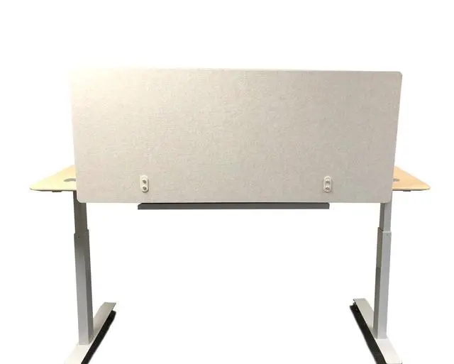 Alt view image 3 of 4 - Artsonic 54-Inch Dual-Use Modesty Vanity Panel Divider Made of Polyester Fiber with Clamps for Standing Desk (54", Beige)