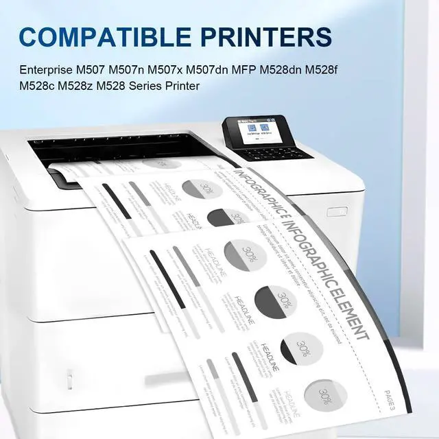 Alt view image 2 of 7 - 89A Black Toner Cartridges Compatible 89A CF289A 89X CF289X (with Chip) for Laser Jet Enterprise M507 M507n M507dn M507x MFP M528dn M528f M528c M528z M528 Series Printer (2-Pack)