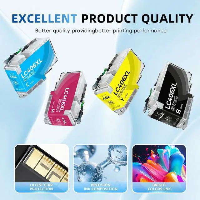 Alt view image 6 of 7 - LC406XL LC406 Ink cartridges Compatible Brother LC406XL Ink Cartridges | Multi-scene institutional application,Stable durable printing output,Professional technical after-sales support