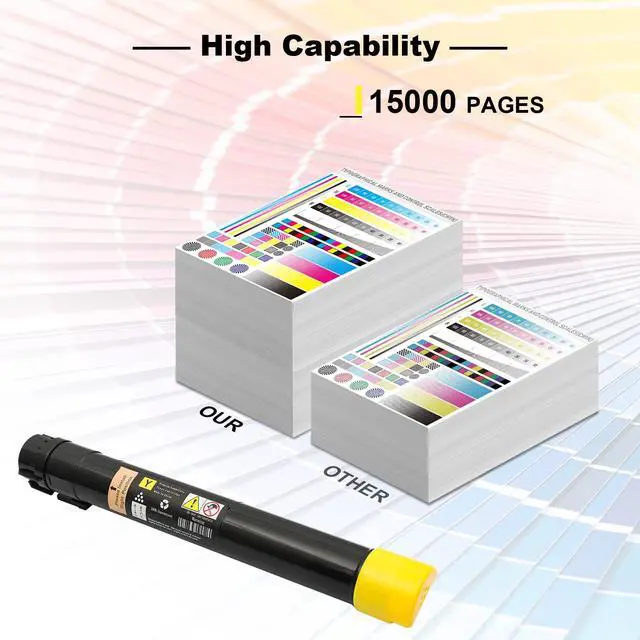 Alt view image 3 of 7 - Remanufactured Toner Cartridge for Xerox Workcentre 7525/7530/7535/7545/7556/7830/7835/7845/7855 Compatible with 006R01514 Yellow Toner 15000 Pages-1 Pack