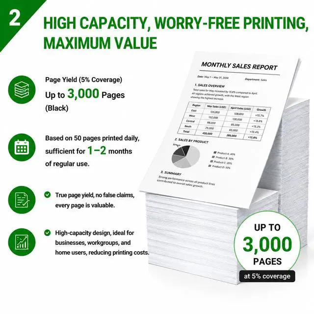 Alt view image 3 of 7 - 51B1000 High Yield Toner Cartridge Black (1-Pack, 3,000 Pages) Replacement for Lexmark 51B1000 Toner Cartridge MS317dn MX317dn MS417dn MX417de MS517dn MX517de MS617dn MS617de Printers
