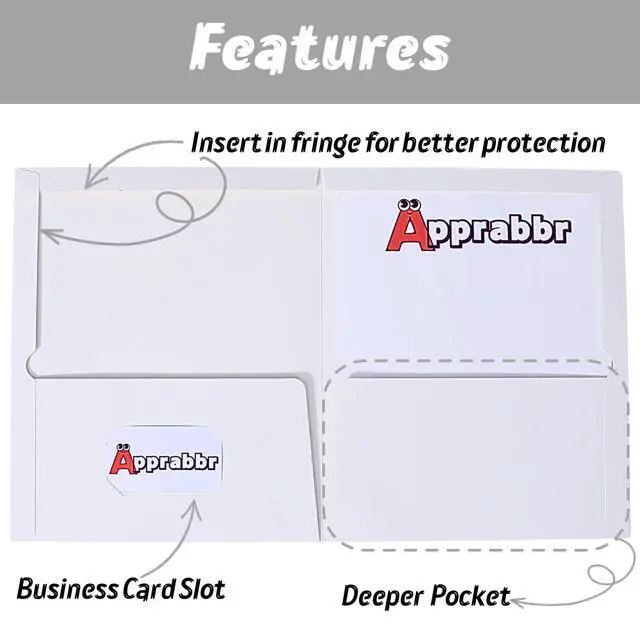 Alt view image 4 of 7 - Two-Pocket Folders for Letter Size, Glossy Laminated White Paper Folders,Thick Paper File Folder with Deep Pockets for Back to School,Office,Business,Home (White,120CT-Letter Size)