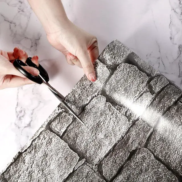 Alt view image 3 of 7 - 2 Rolls Gray Brick Bulletin Board Paper 24 Inch x 100ft Stone Fade Resistant Paper Roll for Created Resources Classroom Decor