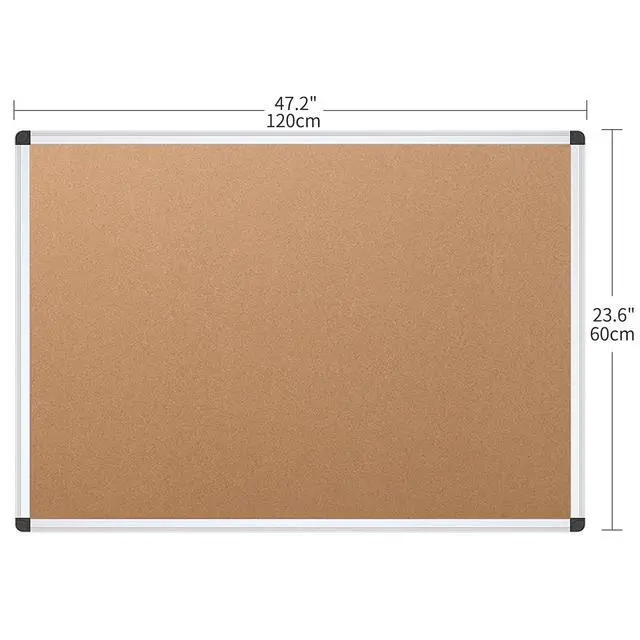 Alt view image 2 of 7 - Cork Notice Board, 48 X 24 Inches, 3 Pack, Silver Aluminium Frame