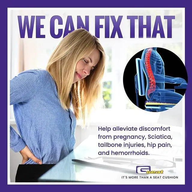 Alt view image 5 of 6 - GSeat Elite Orthopedic Gel and Foam Seat Cushion for Coccyx, Back, Tailbone, Prostate, Postnatal, and Sciatica - Gray