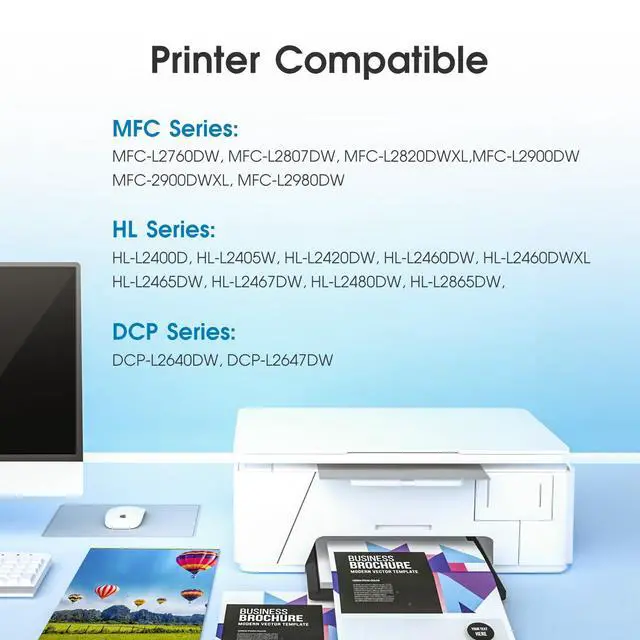 Alt view image 2 of 7 - TN830XL TN830 Toner Cartridges Replacement for Brother TN 830XL Work with DCP-L2640DW HL-L2460DW HL-L2480DW HL-L2405W HL-L2400D MFC-L2820DW MFC-L2760DW High Yield Printer (4 Pack, Black)