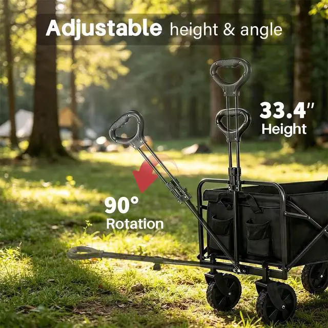 Alt view image 4 of 7 - 29" Foldable Wagon Cart, Ultra-Compact Lightweight Utility Cart