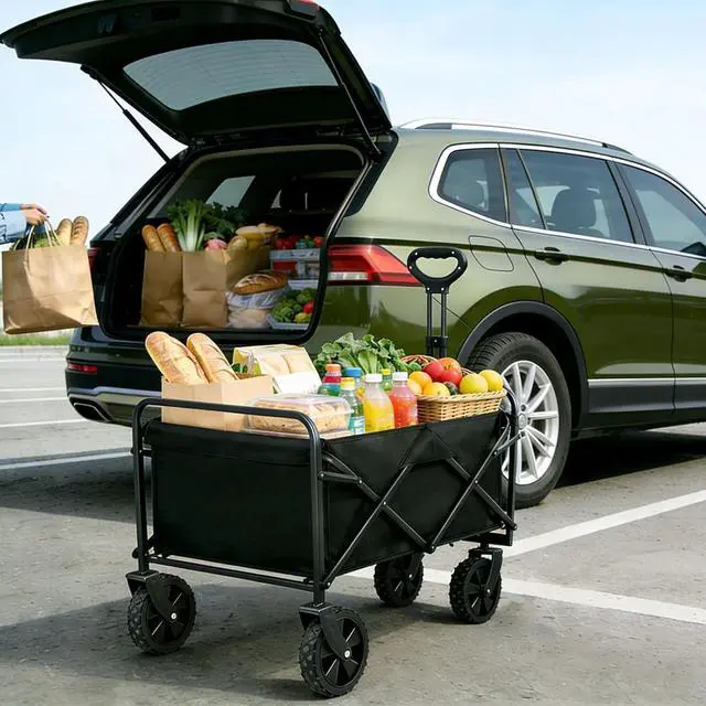 Alt view image 5 of 7 - 29" Foldable Wagon Cart, Ultra-Compact Lightweight Utility Cart