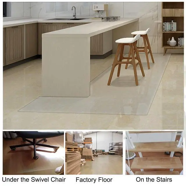 Alt view image 6 of 7 - Clear Office Chair Mats, 0.06" Thick Transparent Heavy Duty Hard Chair Mat for Wood Floors, Rectangular Home Carpet Protector, Can Be Cut