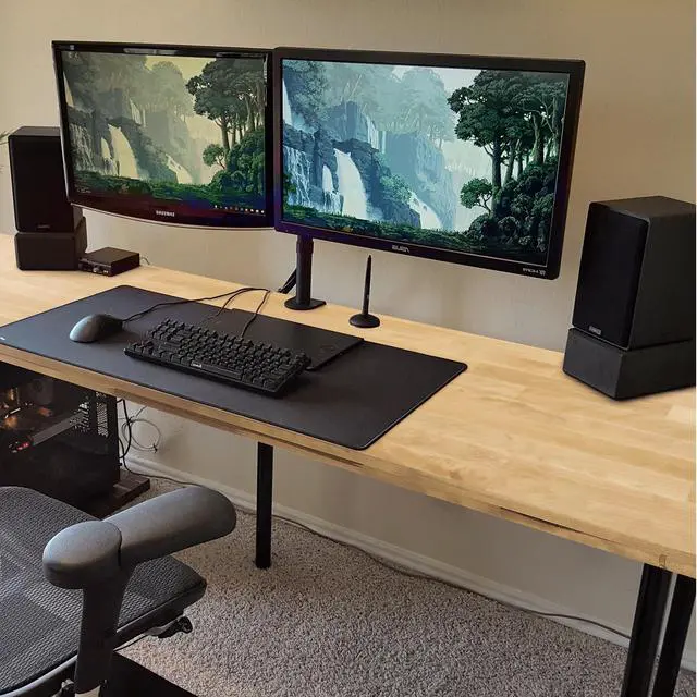 Alt view image 2 of 7 - Table Top, 330 lbs Load Capacity, 29.5" x 23.6" x 1.5" Rectangular Countertop for Height Adjustable Electric Standing Desk Frame, Universal One-Piece Maple Wood Desktop for Office & Home Desk