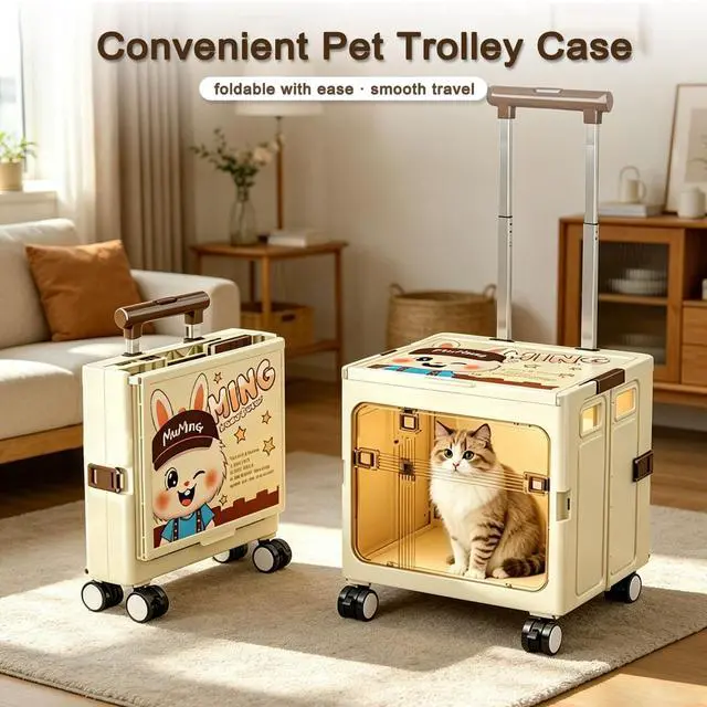 Alt view image 2 of 7 - Foldable Rolling Shopping Trolley with Lid, Silent Wear-Resistant Wheels Storage Crate Box, Multifunctional Seatable Container for Grocery, Picnic, Travel, Office, Pet & Household Moving