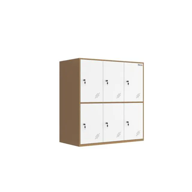 Alt view image 4 of 7 - 6 Door Metal Office Storage Locker Cabinet, Gym School and Home Locker,Metal Locker Storage for Employee Staff or Workers(Browm and White)