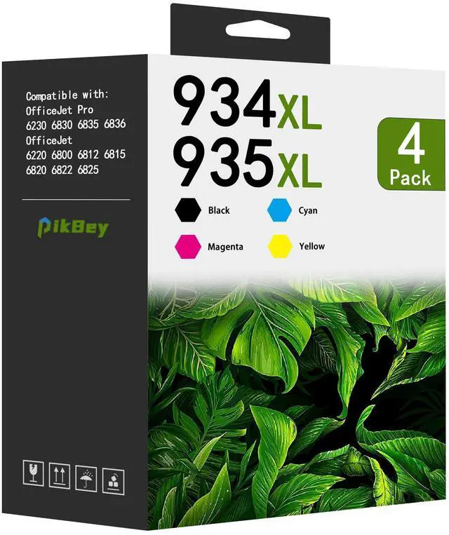 Main image of 934XL 935XL Black/Color Ink Cartridges Combo Pack (4-Pack, Black/Cyan/Magenta/Yellow) Replacement for HP 934XL 935XL Work with OfficeJet Pro 6830 6835 6836 6230 6220 6812 Printer
