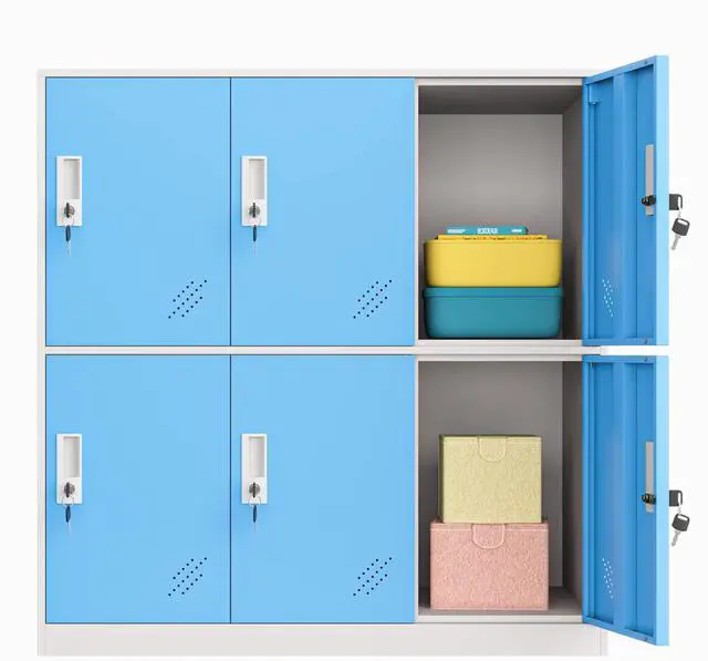 Main image of 6 Door Metal Office Storage Locker Cabinet, Gym School and Home Locker,Metal Locker Storage for Employee Staff or Workers(Blue)