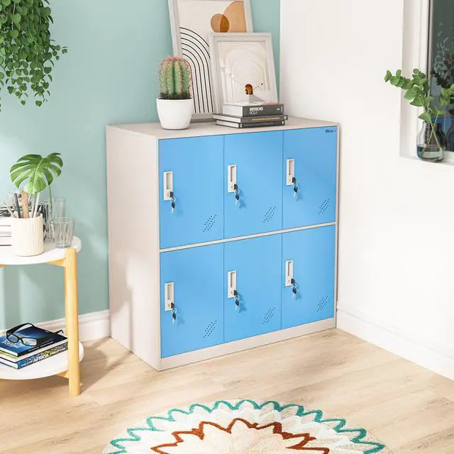 Alt view image 2 of 7 - 6 Door Metal Office Storage Locker Cabinet, Gym School and Home Locker,Metal Locker Storage for Employee Staff or Workers(Blue)