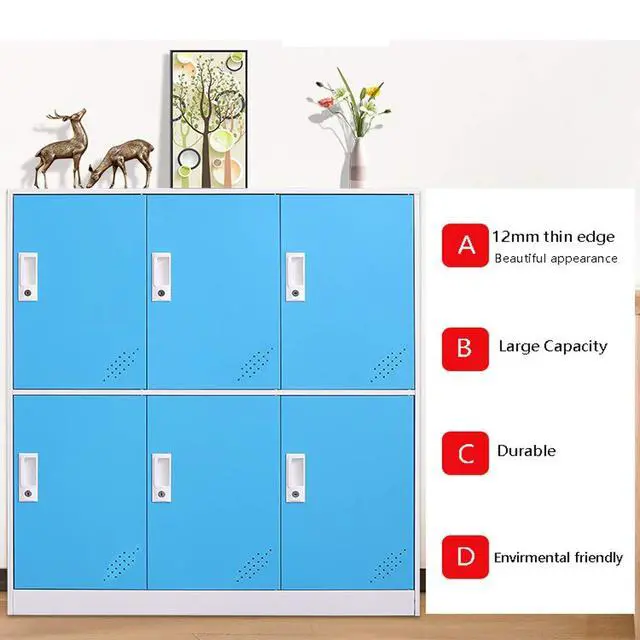 Alt view image 4 of 7 - 6 Door Metal Office Storage Locker Cabinet, Gym School and Home Locker,Metal Locker Storage for Employee Staff or Workers(Blue)