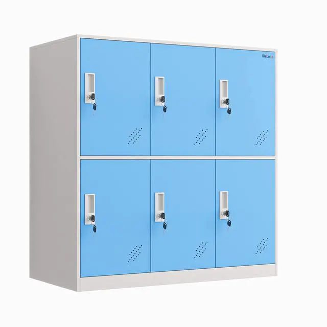 Alt view image 6 of 7 - 6 Door Metal Office Storage Locker Cabinet, Gym School and Home Locker,Metal Locker Storage for Employee Staff or Workers(Blue)