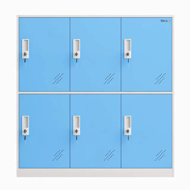 Alt view image 5 of 7 - 6 Door Metal Office Storage Locker Cabinet, Gym School and Home Locker,Metal Locker Storage for Employee Staff or Workers(Blue)