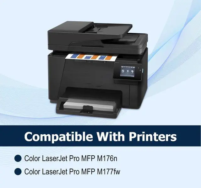 Alt view image 2 of 6 - 130A Toner Cartridges Set 4 Pack Replacement for HP 130A M177fw M176n | Compatible for HP Color Laserjet pro mfp M177fw,M176n Printer Ink (Black,Cyan, Magenta, Yellow)