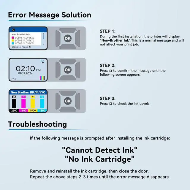 Alt view image 5 of 7 - LC506XL Ink Cartridges Compatible for Brother LC506XL LC506 Ink Cartridges | Compatible with Brother MFC-J4355DW MFC-J4555DW MFC-J4557DW Printer (4 Pack, Black, Cyan, Magenta, Yellow)