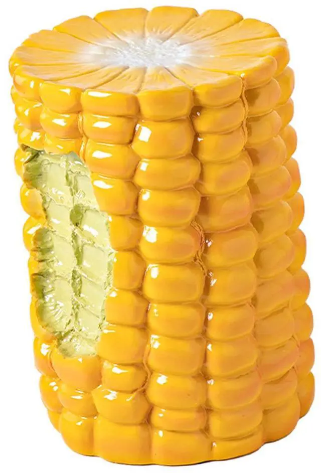 Alt view image 4 of 7 - Small Corn Stool, Cute Low Hand Painted Ergonomic Shoe Changing Seat for Living Room Bedroom, Multifunctional Burger-Shaped (Corn)